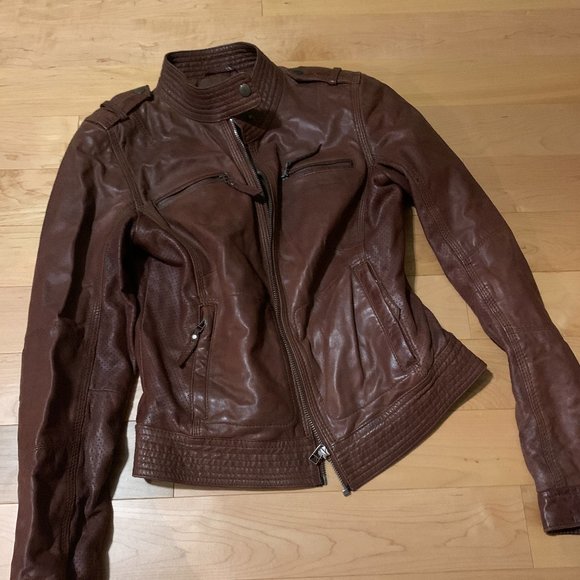 Danier Brown Leather Jacket - Picture 3 of 6